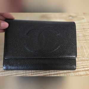 CHANEL Black Leather Wallet